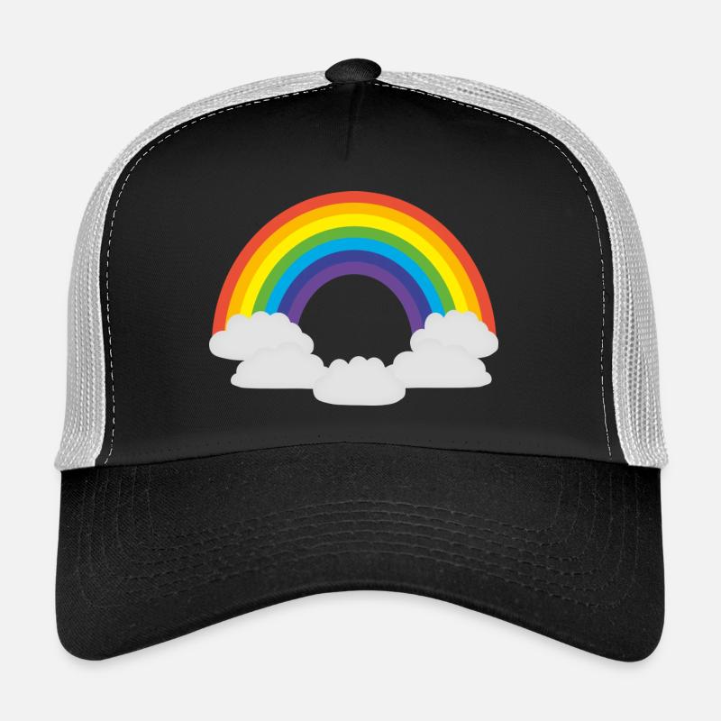 rainbow sun clouds weather rainbow sun cloud38 Trucker Cap