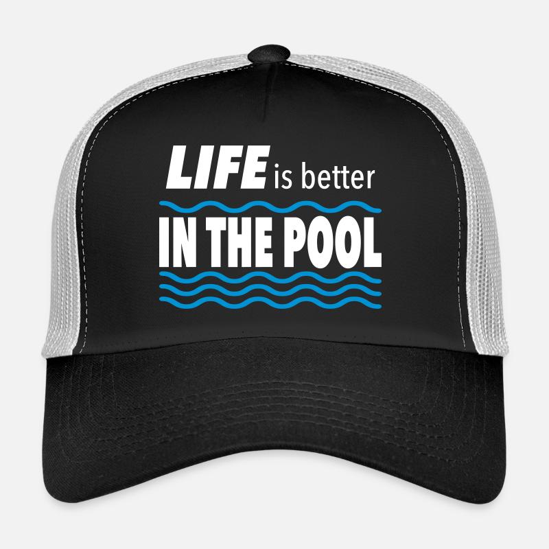 swimming pool - Trucker Cap - black/stone grey