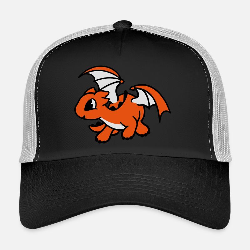 Drache - Trucker Cap - Schwarz/Steingrau