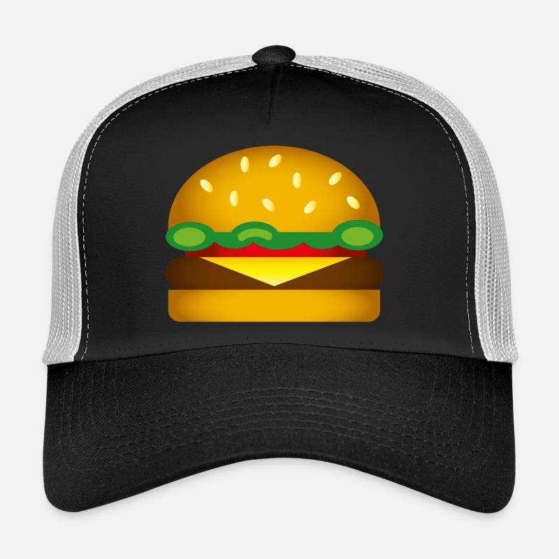Smiley Burger - Casquette trucker  - noir/gris pierre
