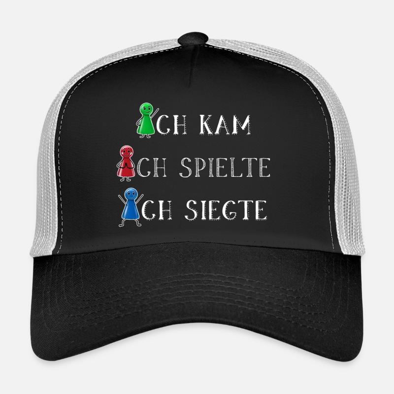 Ich kam ich spielte ich siegte Glücksshirt - Trucker Cap - Schwarz/Steingrau