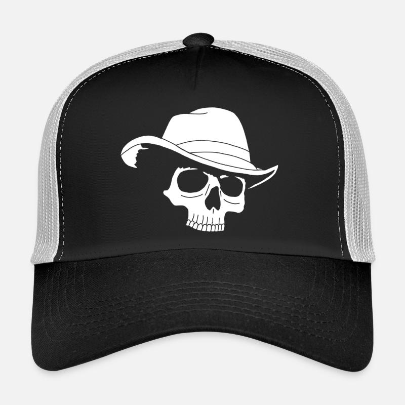 Crâne de cowboy Casquette trucker 