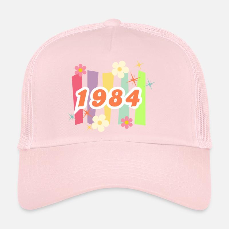 1984 Rétro Fleurs et Rayures Casquette trucker 