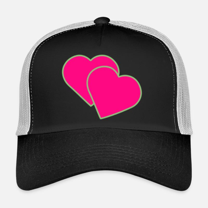 Zwei Herzen - Trucker Cap - Schwarz/Steingrau