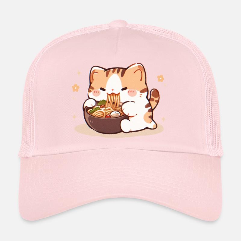 Mème de chat mangeant des spaghettis Casquette trucker 