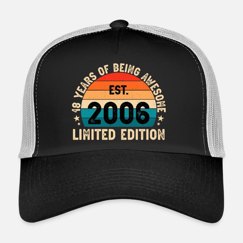 awesome since 2006 18 geb blablablaaa - Trucker Cap - black/stone grey