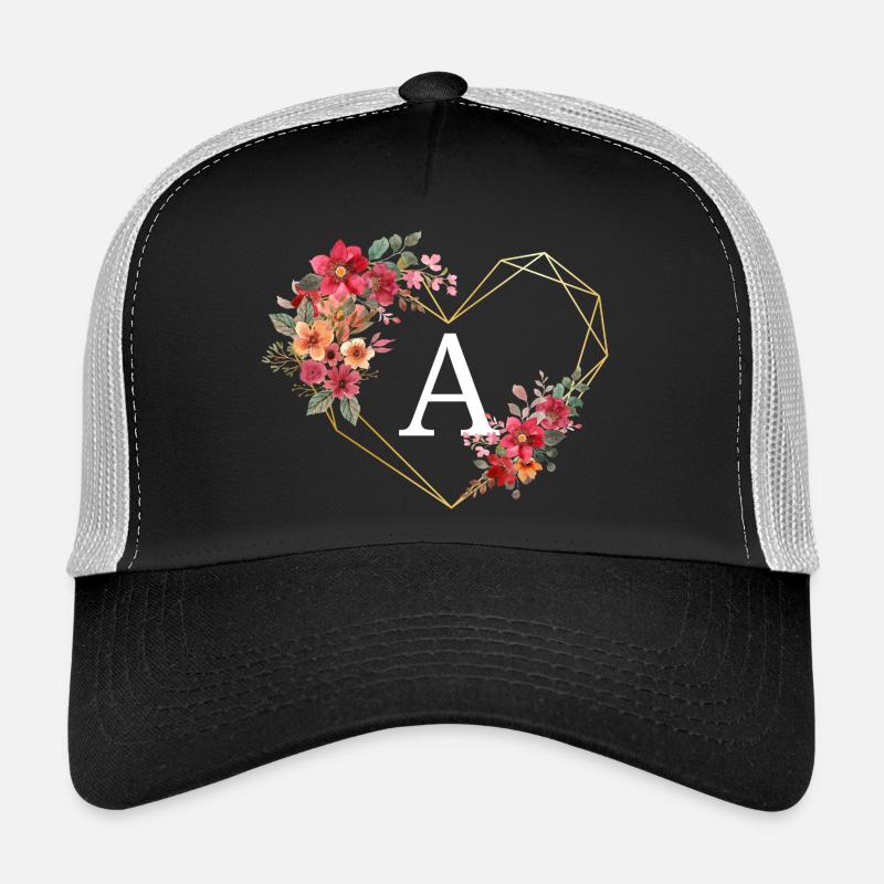 Blumen Goldenes Herz Brief Trucker Cap