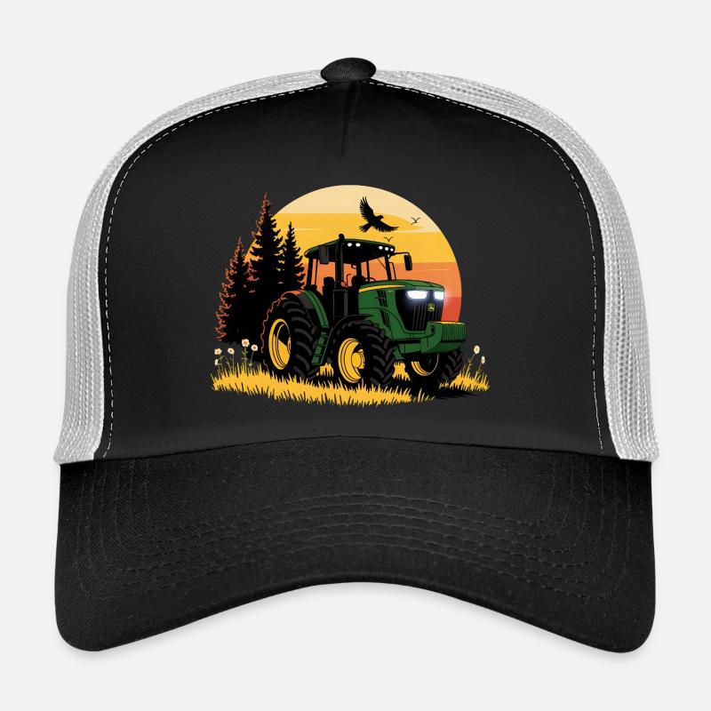 Traktor - Schlepper - Landwirt - Trucker Cap - Schwarz/Steingrau