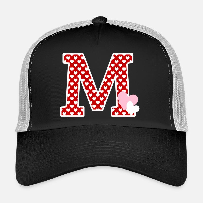 Buchstabe m Herz Trucker Cap