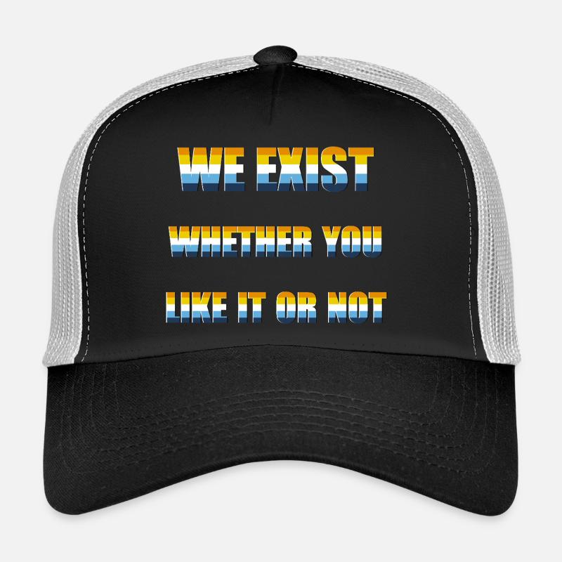 We Exist - AroAce Flag Trucker Cap