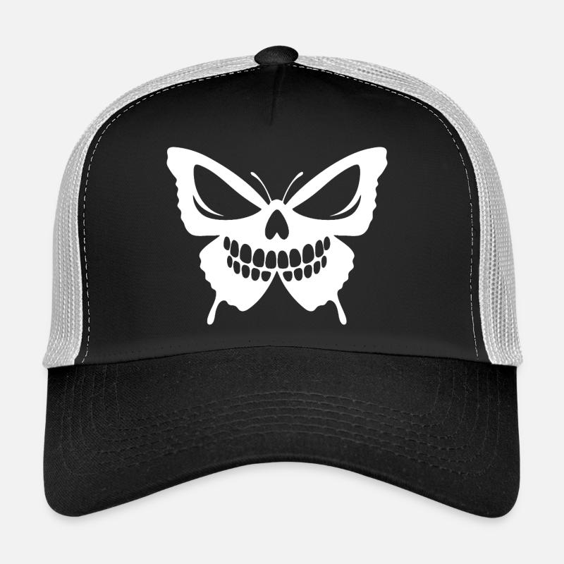 Intricate Butterfly Skull Design Trucker Cap