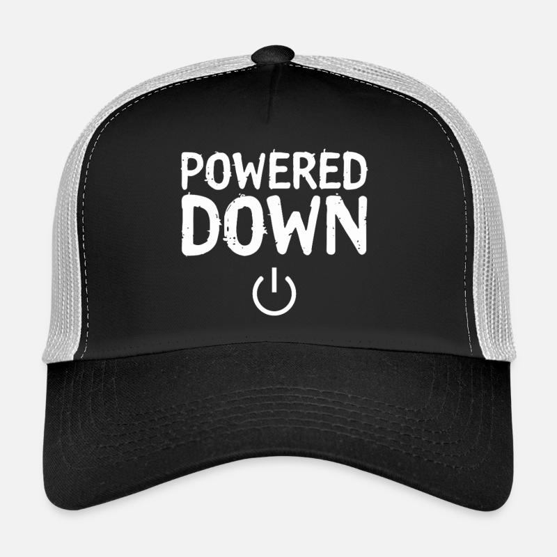 Powered Down Power Status Off Trucker Cap