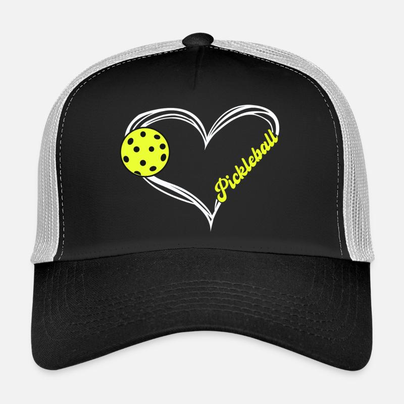 Pickleball-Herz-Emblem Trucker Cap