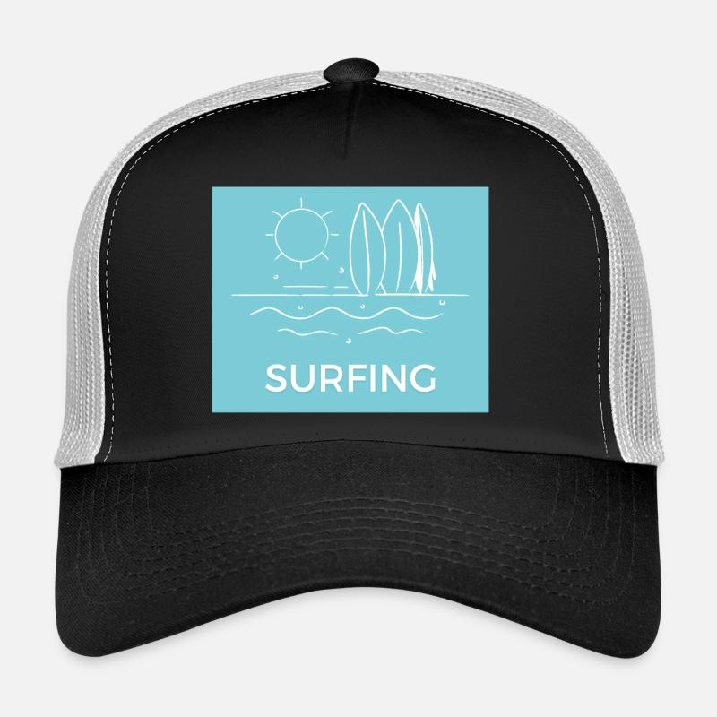 Surfing on the beach Sunny summer Trucker Cap