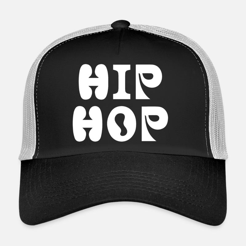 Bold Hip Hop Typographic Crest Trucker Cap