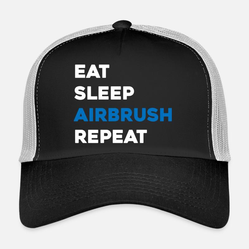Eat Sleep Airbrush Repeat - Scale Model Builder Trucker Cap