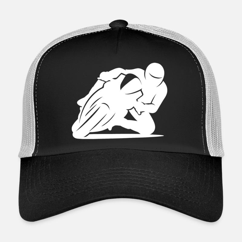 Silhouette minimaliste de moto de course Casquette trucker 