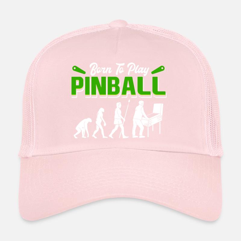 Né pour jouer au flipper rétro evolution Arcade Design Casquette trucker 