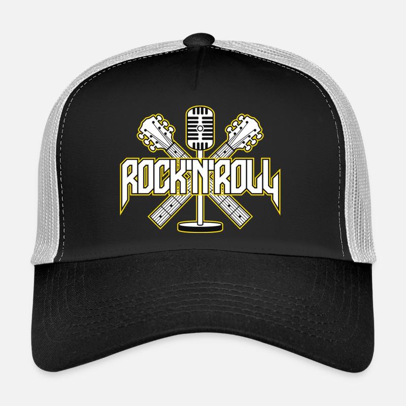 RocknRoll Crest avec guitares et micro Casquette trucker 