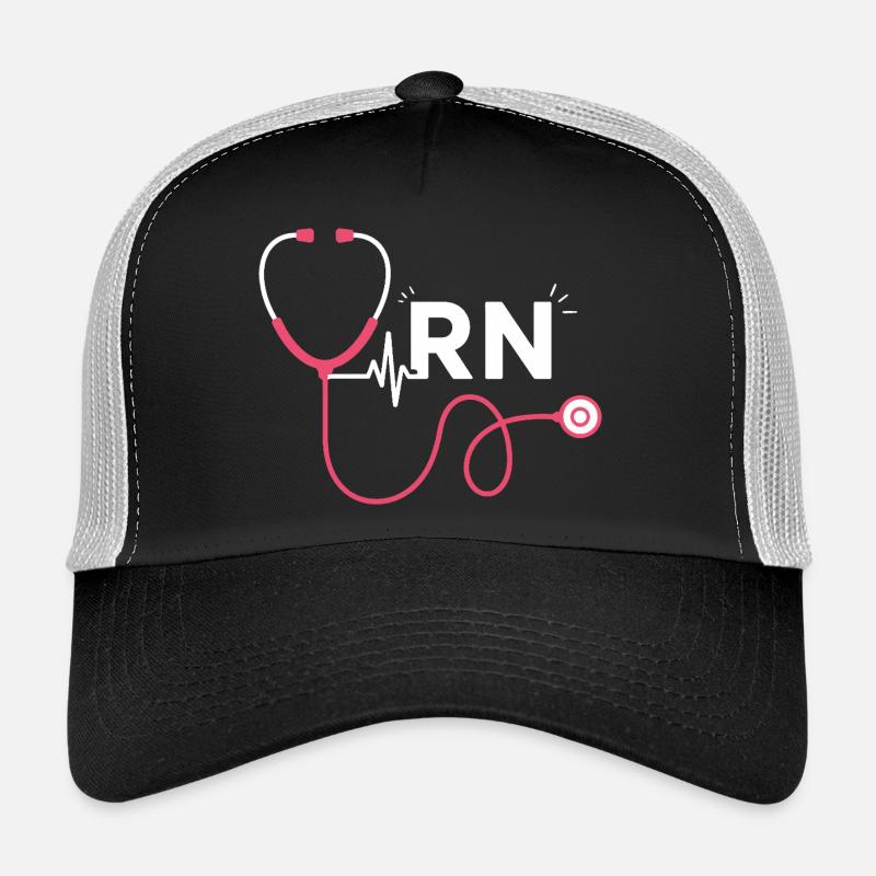 RN Heart Stethoscope Trend Motif Trucker Cap