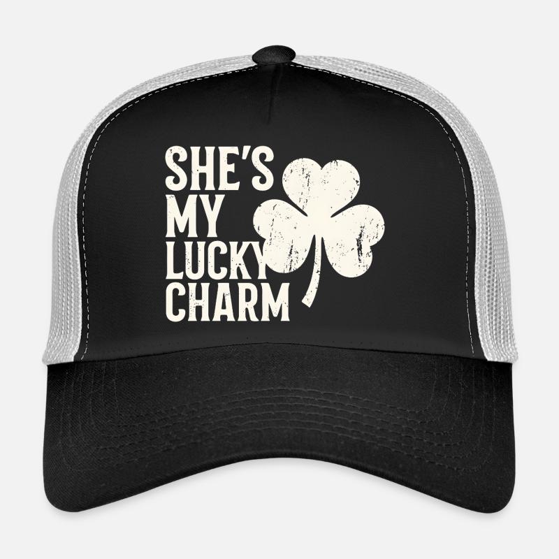 She's My Lucky Charm Clover Design Trucker Cap