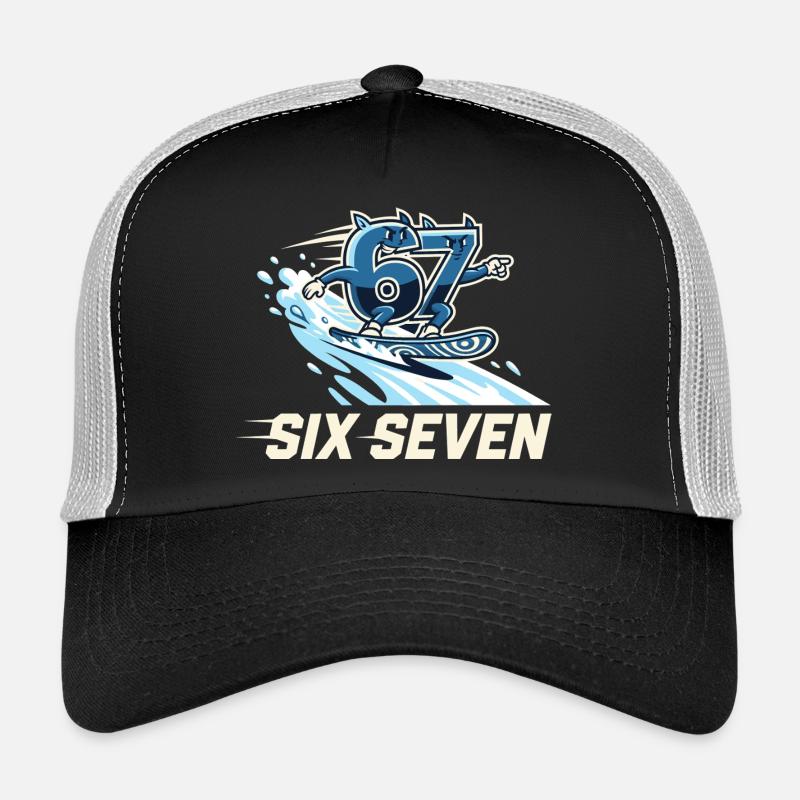 67 Meme Snowboard Wintersport - Trucker Cap - Schwarz/Steingrau