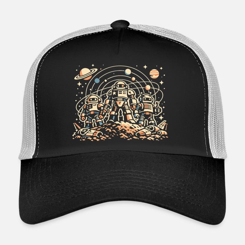 Astronauts on the orbital moon Trucker Cap