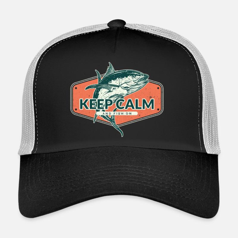 Bleib ruhig und fisch weiter - Trucker Cap - Schwarz/Steingrau