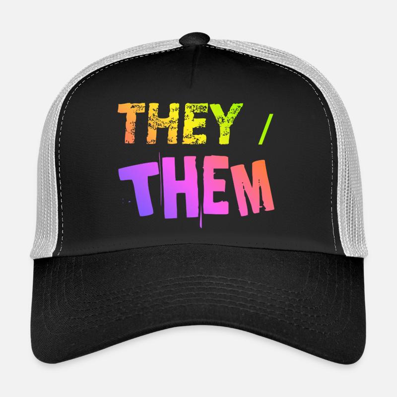 they / them Geschenkidee LGBTQ+ nonbinary Pronomen Trucker Cap