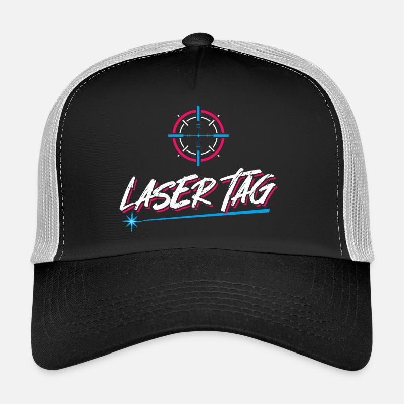 Retro Laser Tag Neon Gaming Design Trucker Cap
