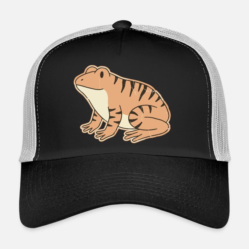 crapaud orange à rayures rétro rayures Tigrée Casquette trucker 