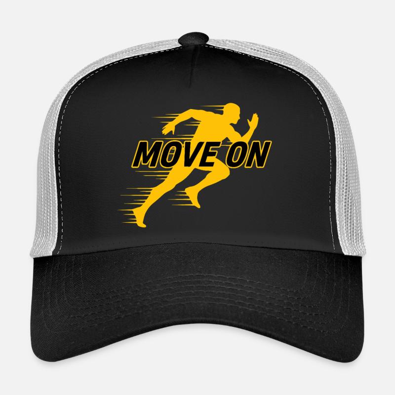 Move On Motivation Runner Silhouette T-Shirt Trucker Cap