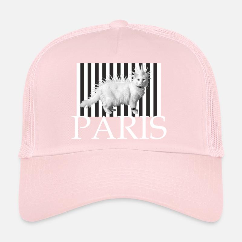 Paris Mohawk Punk Cat en rayures Casquette trucker 