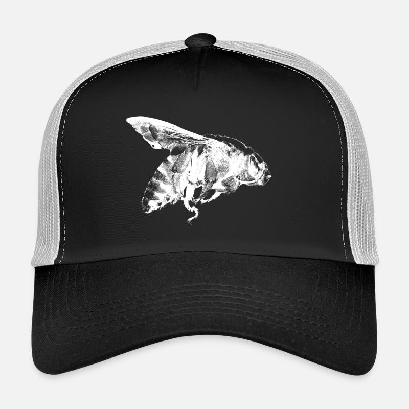 Vintage bee design - Trucker Cap - black/stone grey