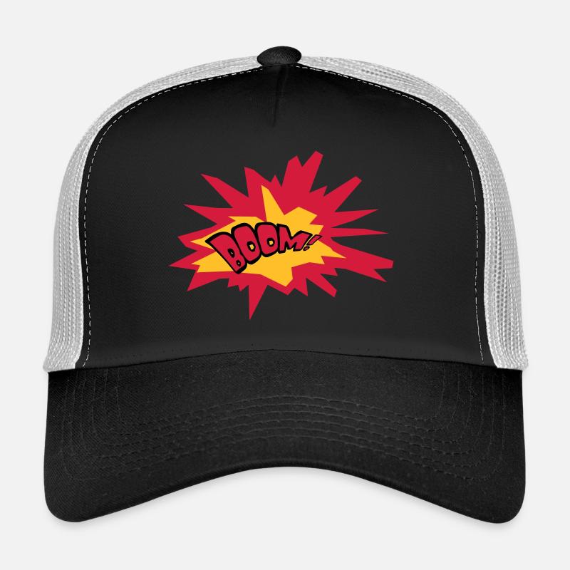 boom text feuer flamme heiss tnt dynamit explodier Trucker Cap