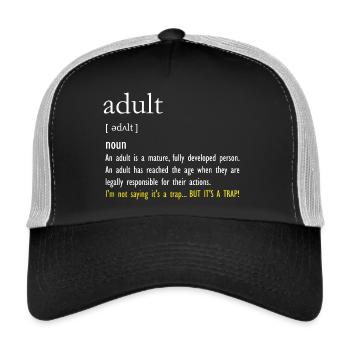 Adulte - Casquette trucker  - noir/gris pierre - Devant