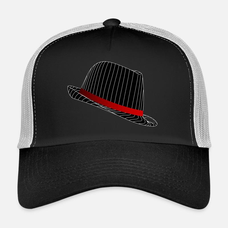 Eleganter Hut im Nadelstreifendesign. Trucker Cap