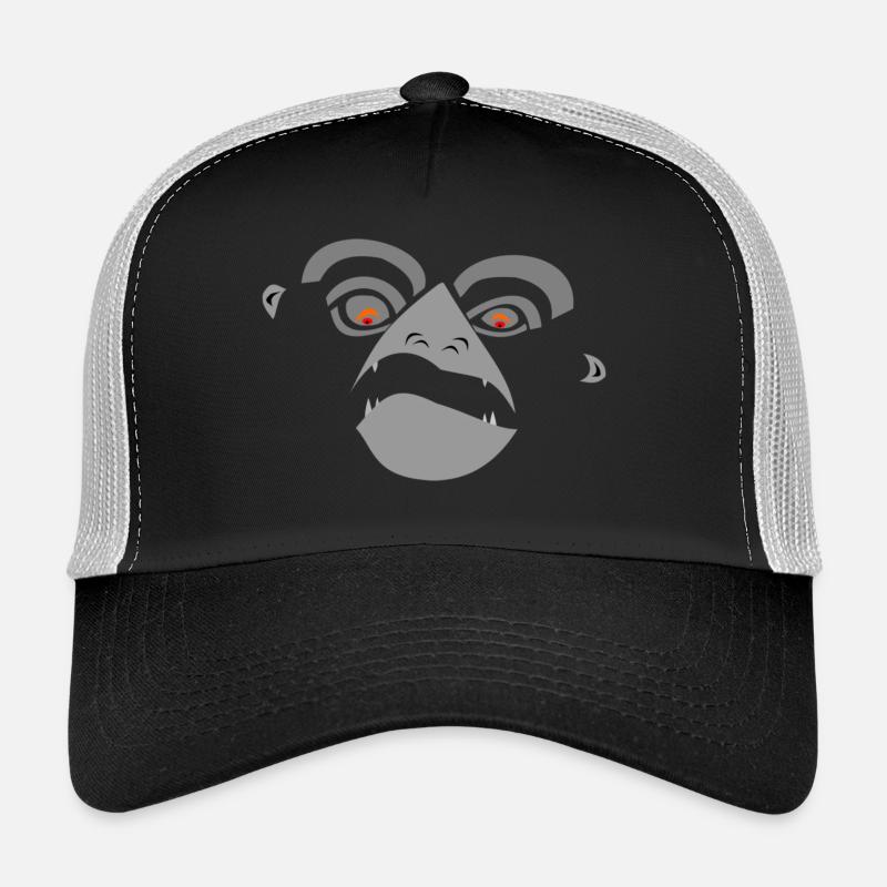 Angry and determined monkey face - Trucker Cap - black/stone grey