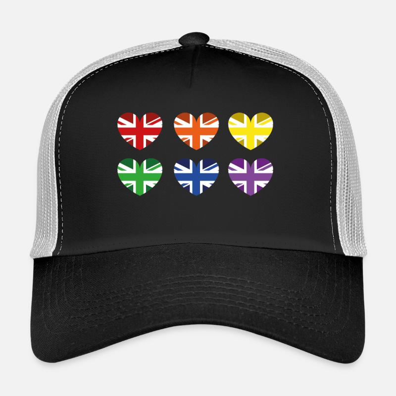 UK RAINBOW FLAG - Trucker Cap - black/stone grey