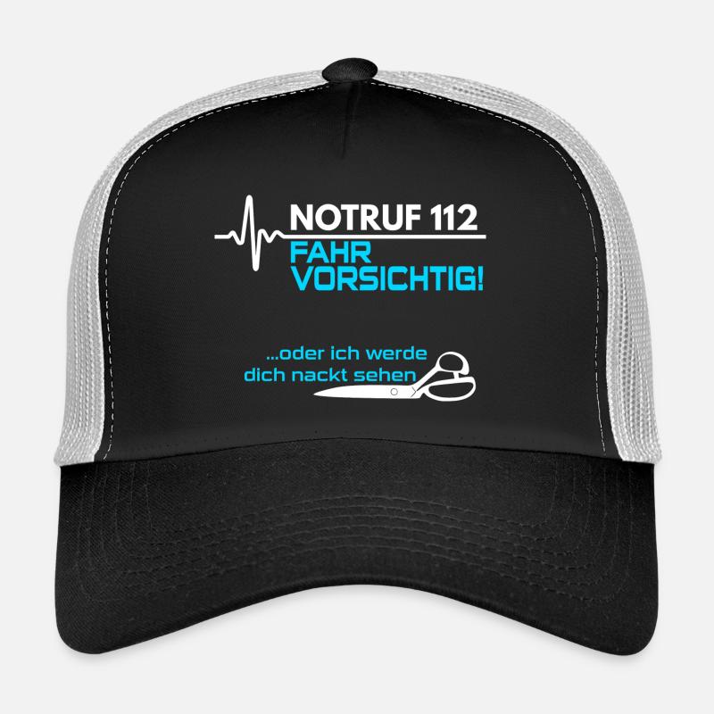Notruf 112 Sanitäter - Trucker Cap - Schwarz/Steingrau