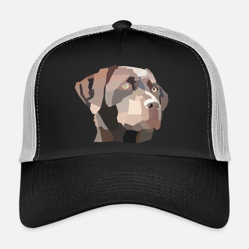 Labrador Kopf Braun Low Poly Mosaik Trucker Cap