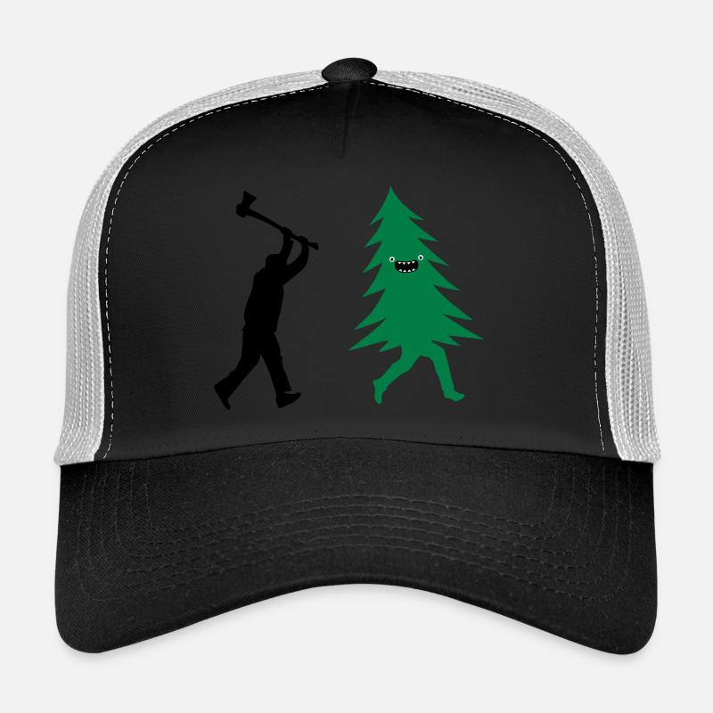 Funny Christmas tree is chased by Lumberjack - Trucker Cap - black/stone grey