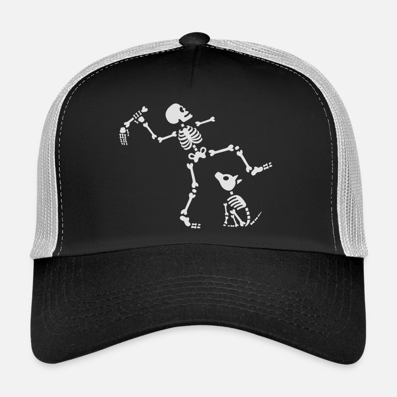 Go fetch bone dog skeleton arm hand - Trucker Cap - Schwarz/Steingrau
