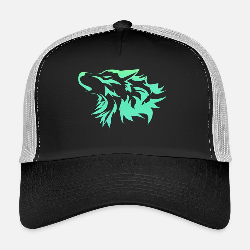 Loup vert vif Casquette trucker 