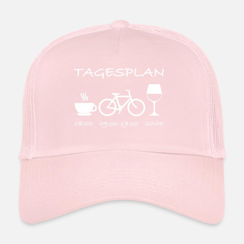 Tagesplan Kaffee Fahrrad Wein Trucker Cap