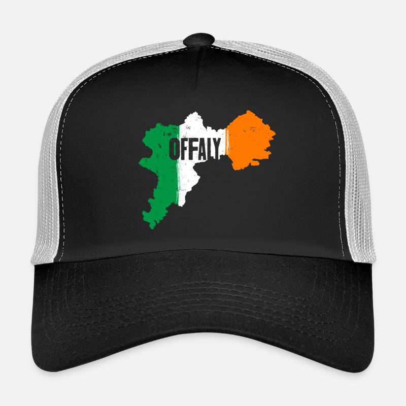 | du comté d’Offaly Irlande Contour de la carte du drapeau Casquette trucker 