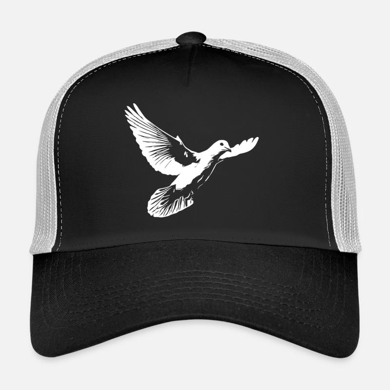 Wunderschöne weisse Taube - Trucker Cap - Schwarz/Steingrau