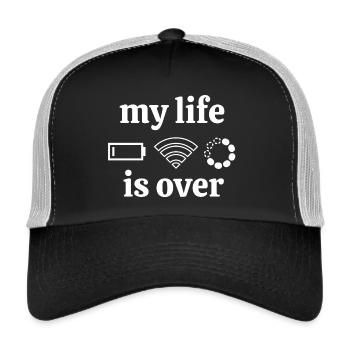 Internet, Internetanschluss, Geek - Trucker Cap - Schwarz/Steingrau - Vorne