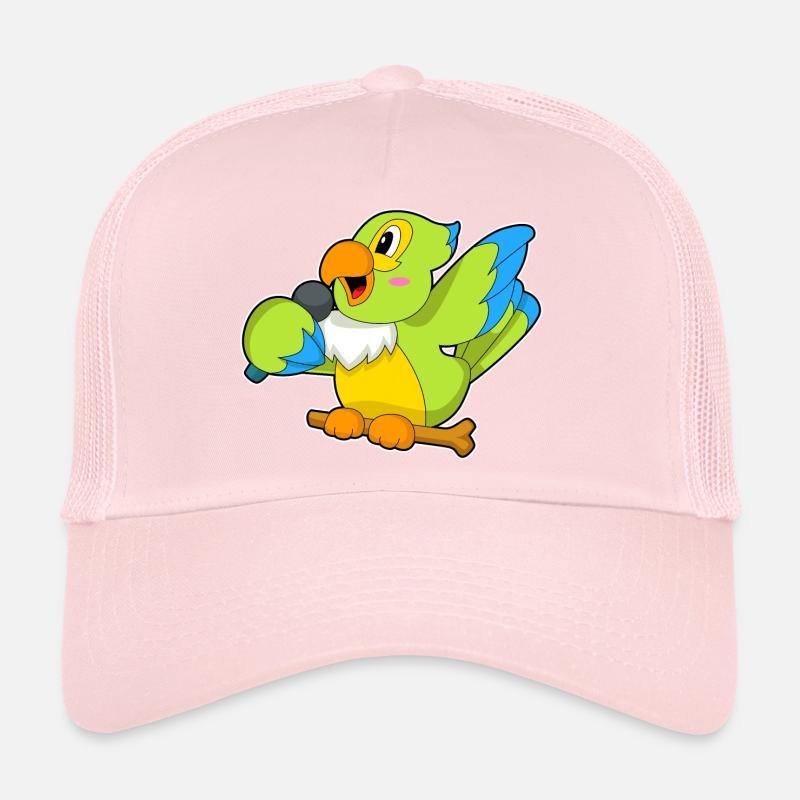 Parrot Singer Microphone Chant Casquette trucker 