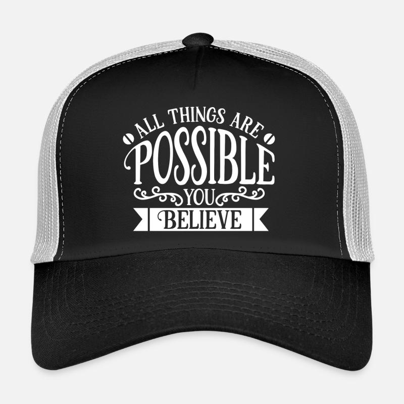 Träume, Träume leben, alles ist möglich - Trucker Cap - Schwarz/Steingrau